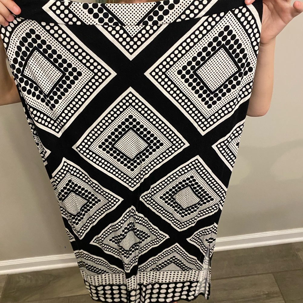 Black and White Geometric Skirt